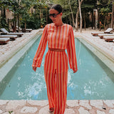 NOCHE ORANGE/PINK CROCHET BLOUSE