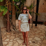 CUMBRE BEIGE LINEN SKORT