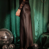 ESSENTIAL BLACK SATIN SKIRT