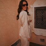DAHAB BEIGE SATIN BLAZER