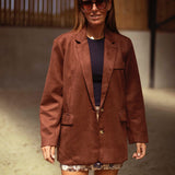 ALABAMA BROWN SUEDE BLAZER