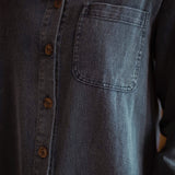 MISTY MORNING DARK BLUE DENIM DRESS