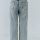 LIGHT BLUE RHINESTONE WIDE LEG JEANS A3022