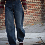 DARK BLUE WIDE LEG JEANS A3412-A