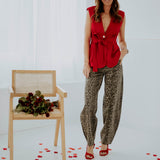 LEOPARD BALLOON JEANS T6065