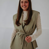 KYENNA ECRU LACE LONGSLEEVE TOP