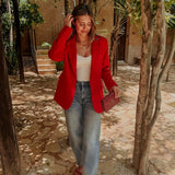 SMILES ONLY RED BLAZER