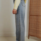 WIDE LEG RHINESTONE JEANS A3016