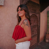 NEZRA RED CROPPED TOP