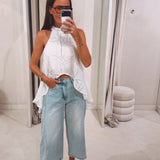 ALIX WHITE EMBROIDERED TOP