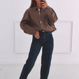MAISIE BEIGE CHECKERED ZIP JACKET