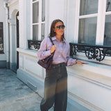 GRACELYN BORDEAUX CHECKERED BLOUSE