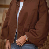 HELLO SEPTEMBER BROWN ZIP JACKET