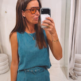 MARIJKE BLUE DENIM TWO-PIECE SET