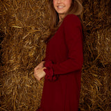 CECELIA BORDEAUX DRESS