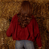 AGATHA BORDEAUX SUEDE JACKET