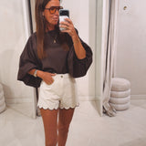 AMARIS BROWN BLOUSE