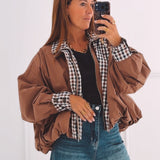 LISE BROWN CHECKERED JACKET