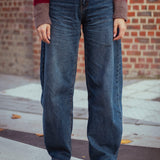 DARK BLUE WIDE LEG JEANS A3412-A