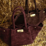 CLARABELLE BURGUNDY SUEDE BAG