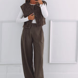 TESSA TAUPE SLEEVELESS JACKET
