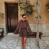 GARDENIA BROWN LAYER DRESS
