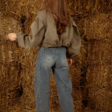 ELEANOR KHAKI CROPPED TRENCHCOAT