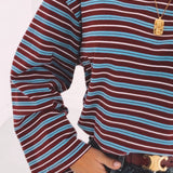 PIPER BORDEAUX/LIGHT BLUE STRIPED LONGSLEEVE SHIRT
