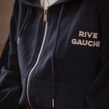 RIVE GAUCHE DARK BLUE ZIP CARDIGAN