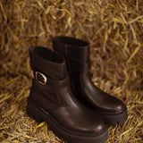 WESTON BROWN LEATHER BELT BOOTS