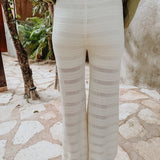 MARIPOSA ECRU CROCHET PANTS