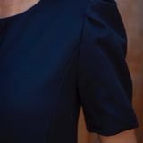 SANTIAGO DARK BLUE BUTTON BLOUSE