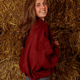AGATHA BORDEAUX SUEDE JACKET
