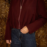 BETHANY BURGUNDY ZIP JACKET