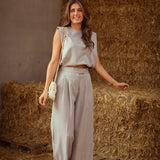 DILARA BEIGE TWO-PIECE SET