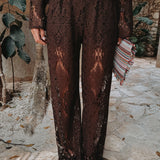 GUADALUPE BROWN CROCHET PANTS