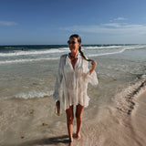 PRE-ORDER OAXACA ECRU BEACH BLOUSE DRESS