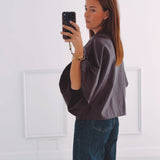 SAVANNAH BURGUNDY LEATHER BLOUSE