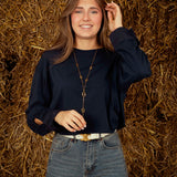 YVAINE DARK BLUE LONGSLEEVE SHIRT