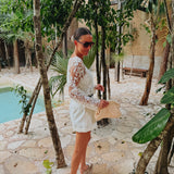 ALEGRIA ECRU FLOWER BLOUSE