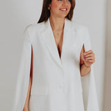 JANA WHITE OPEN SLEEVE BLAZER