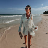 PRE-ORDER OAXACA MINT BEACH BLOUSE DRESS