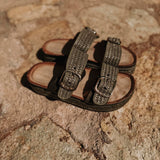 RIMAL KHAKI RAFFIA SLIPPERS