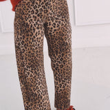 BROWN LEOPARD BALLOON JEANS