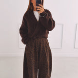 NINA BROWN FRINGE PULLOVER
