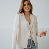 SASKINE BEIGE BLAZER BLOUSE