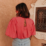 AGADIR RED CHECKERED BLOUSE