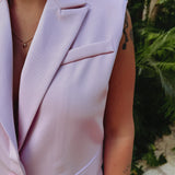 SELENA PINK SLEEVELESS BLAZER