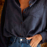 RORY DARK BLUE BLOUSE