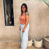 DUNES & DATES TERRACOTTA ONE SHOULDER TOP